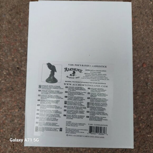 Alchemy Gothic Black Raven Candle Stick Stand Black NWT - Picture 5 of 5